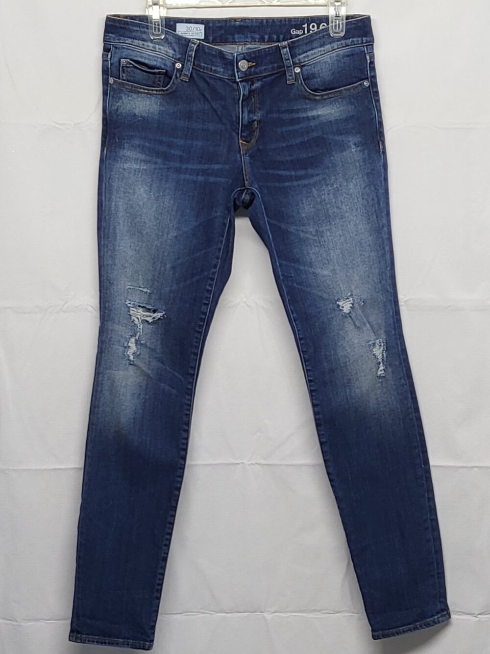 Gap 1969 Womens Jeans Always Skinny 30/10R (Fit 32 X 30 ) Destructed Denim Pants